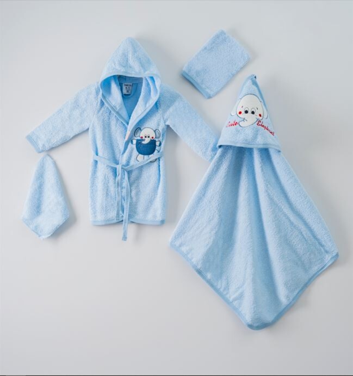 Towel and Bathrobe - 4'lü Fil Bornoz Set (Kutulu) 1072-442 - Brand: Ramel Kids - Kids & Bby Clothes From TheBS Kids Turkey