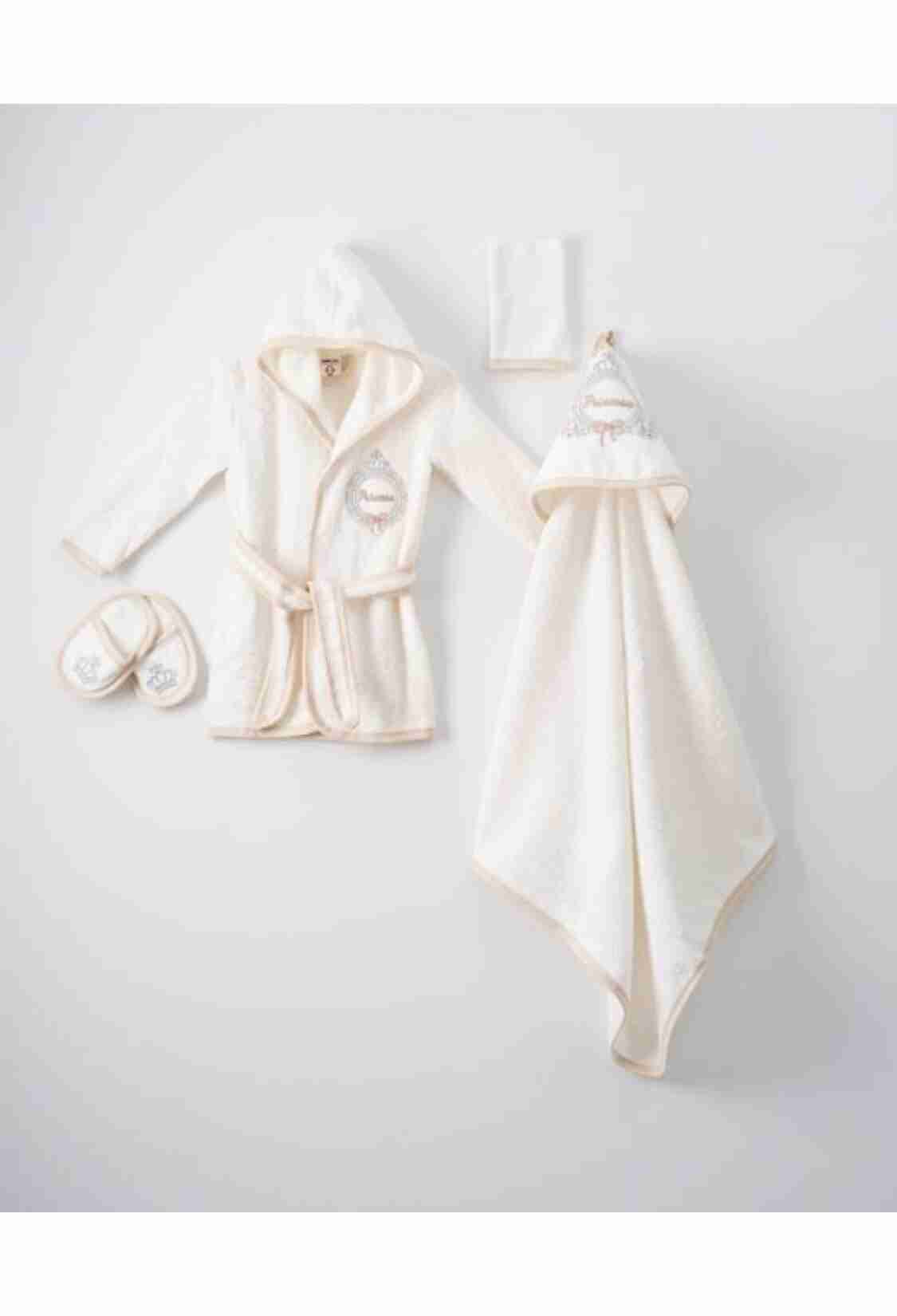 Towel and Bathrobe - 4'lü Kız Bebek Bornoz Set 1072-702K - Brand: Ramel Kids - Kids & Bby Clothes From TheBS Kids Turkey