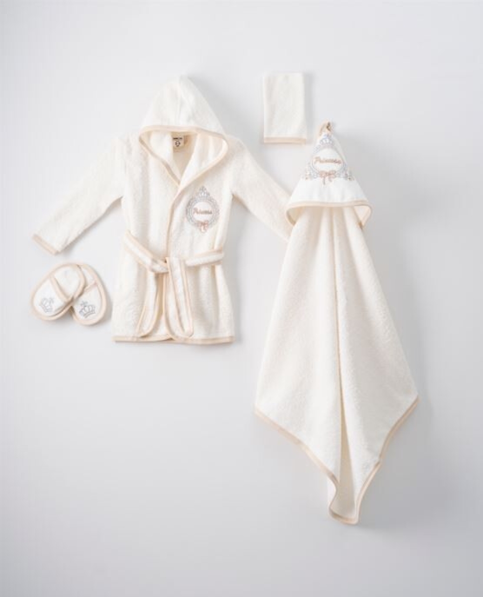 Towel and Bathrobe – 4’lü Kız Bebek Bornoz Set 1072-702K – Brand: Ramel Kids – Kids & Bby Clothes From TheBS Kids Turkey