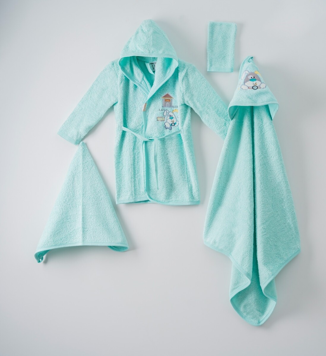 Towel and Bathrobe – 4’lü Köpekçik Bornoz Set (Kutulu) 1072-398 – Brand: Ramel Kids – Kids & Bby Clothes From TheBS Kids Turkey