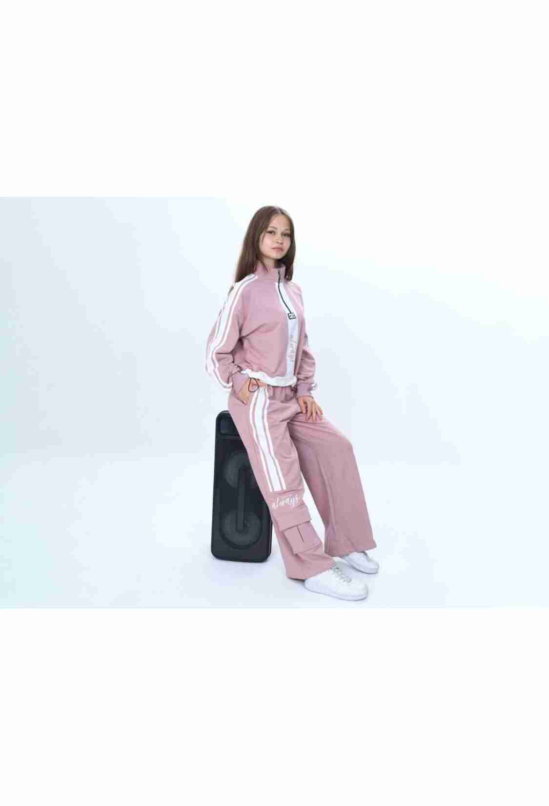 Girls' Suits - B1 - Always Baskılı Kız Takım - Brand: VIZVIZ - Kids & Bby Clothes From TheBS Kids Turkey