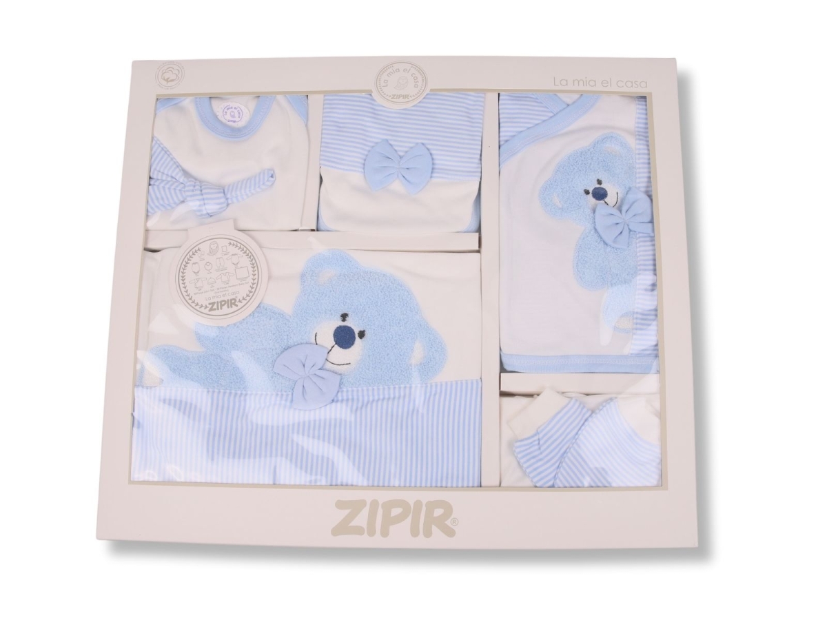 Newborn - B1 - Ayıcık Nakışlı Erkek Bebe 10lu Hastane Çıkış Set - Brand: ZIPIR - Kids & Bby Clothes From TheBS Kids Turkey