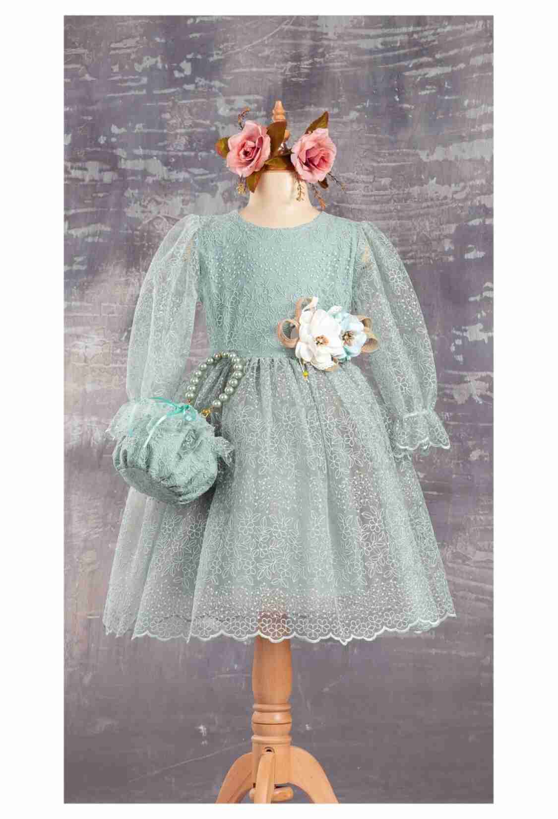 Girl's Dress - Çantalı Elbise 1042-2331 - Brand: Tivido - Kids & Bby Clothes From TheBS Kids Turkey