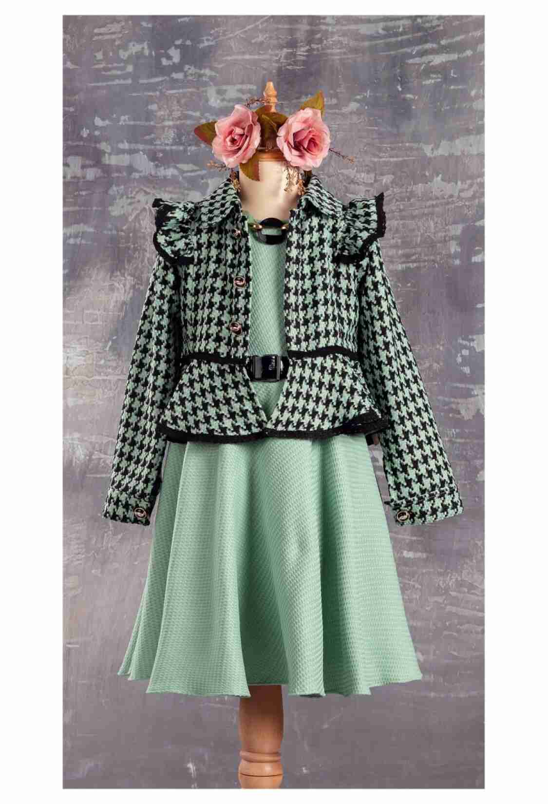 Girl's Dress - Ceketli Elbise 1042-2305 - Brand: Tivido - Kids & Bby Clothes From TheBS Kids Turkey