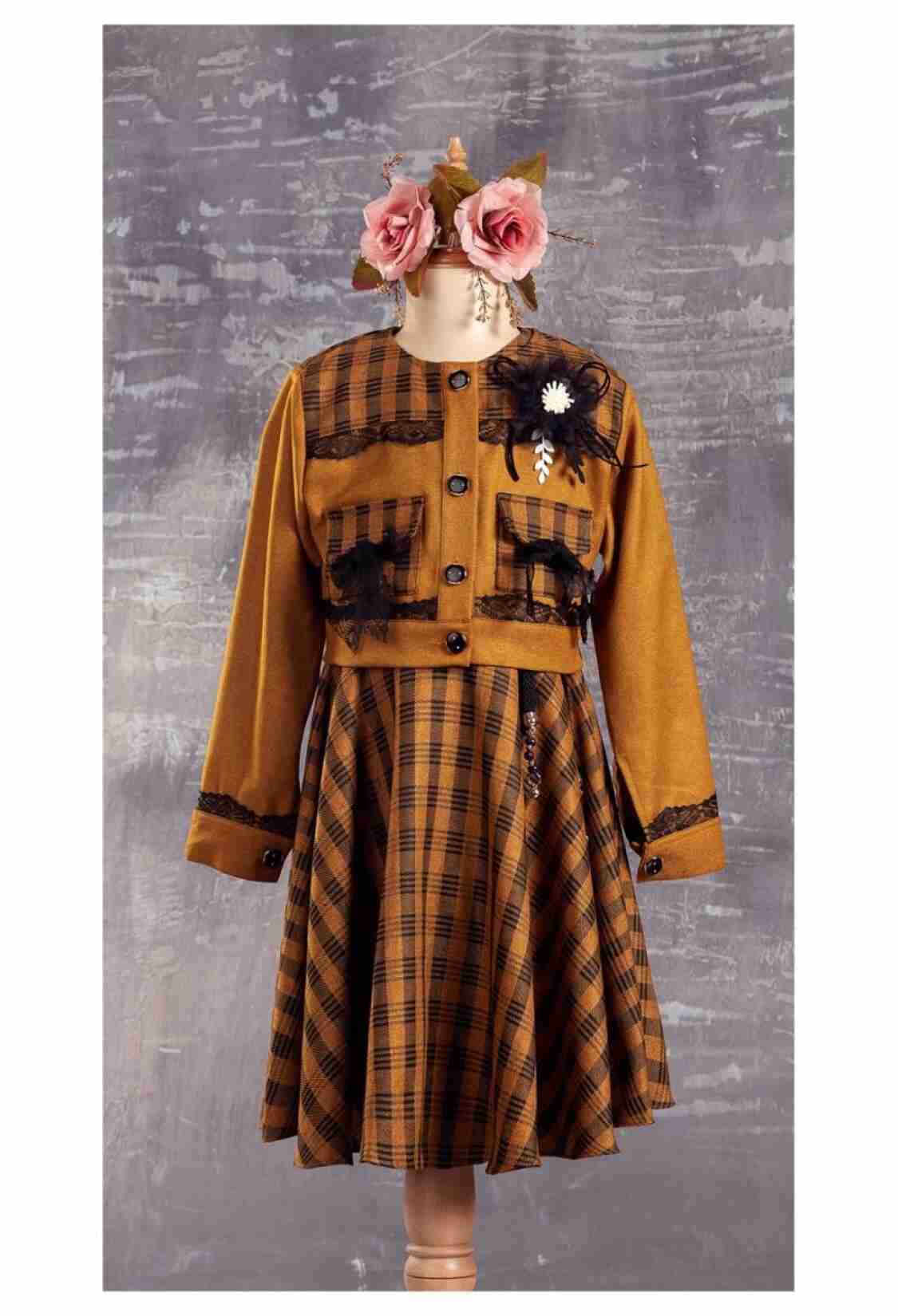 Girl's Dress - Ceketli Elbise 1042-2308 - Brand: Tivido - Kids & Bby Clothes From TheBS Kids Turkey