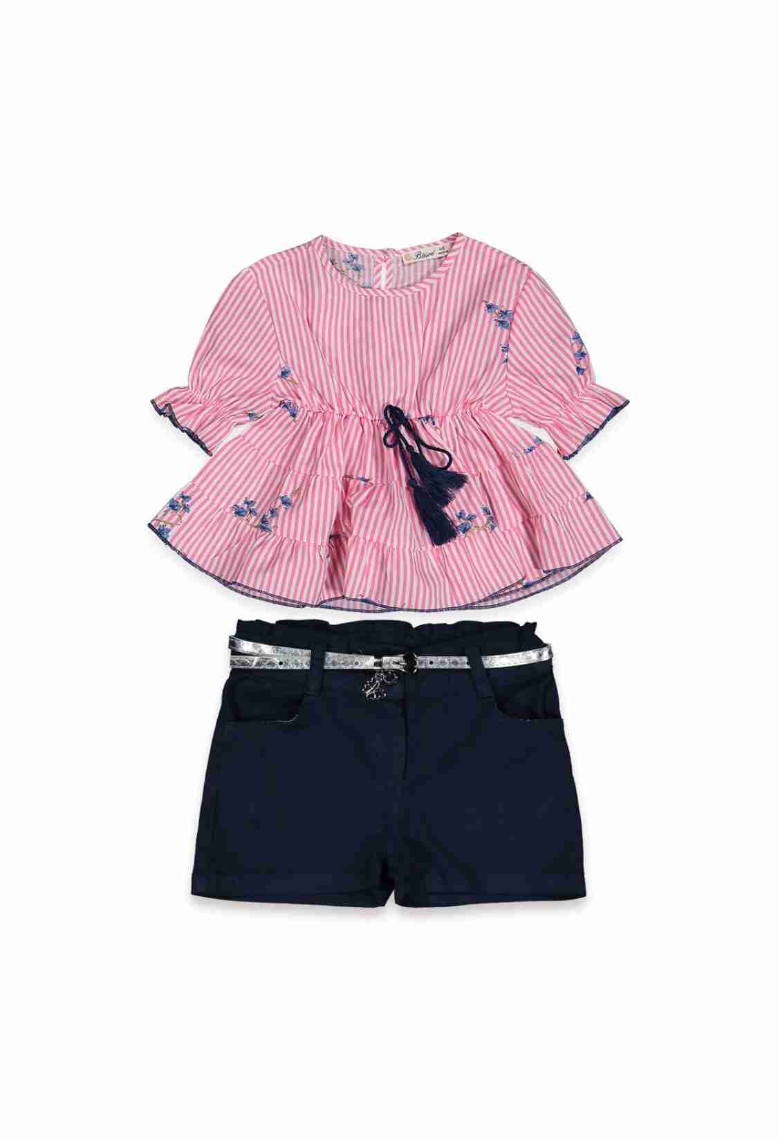 Girls' Suits - Çiçekli Çizgili Pfd Takım 3-6Y 1016-211130 - Brand: Büşra Bebe - Kids & Bby Clothes From TheBS Kids Turkey