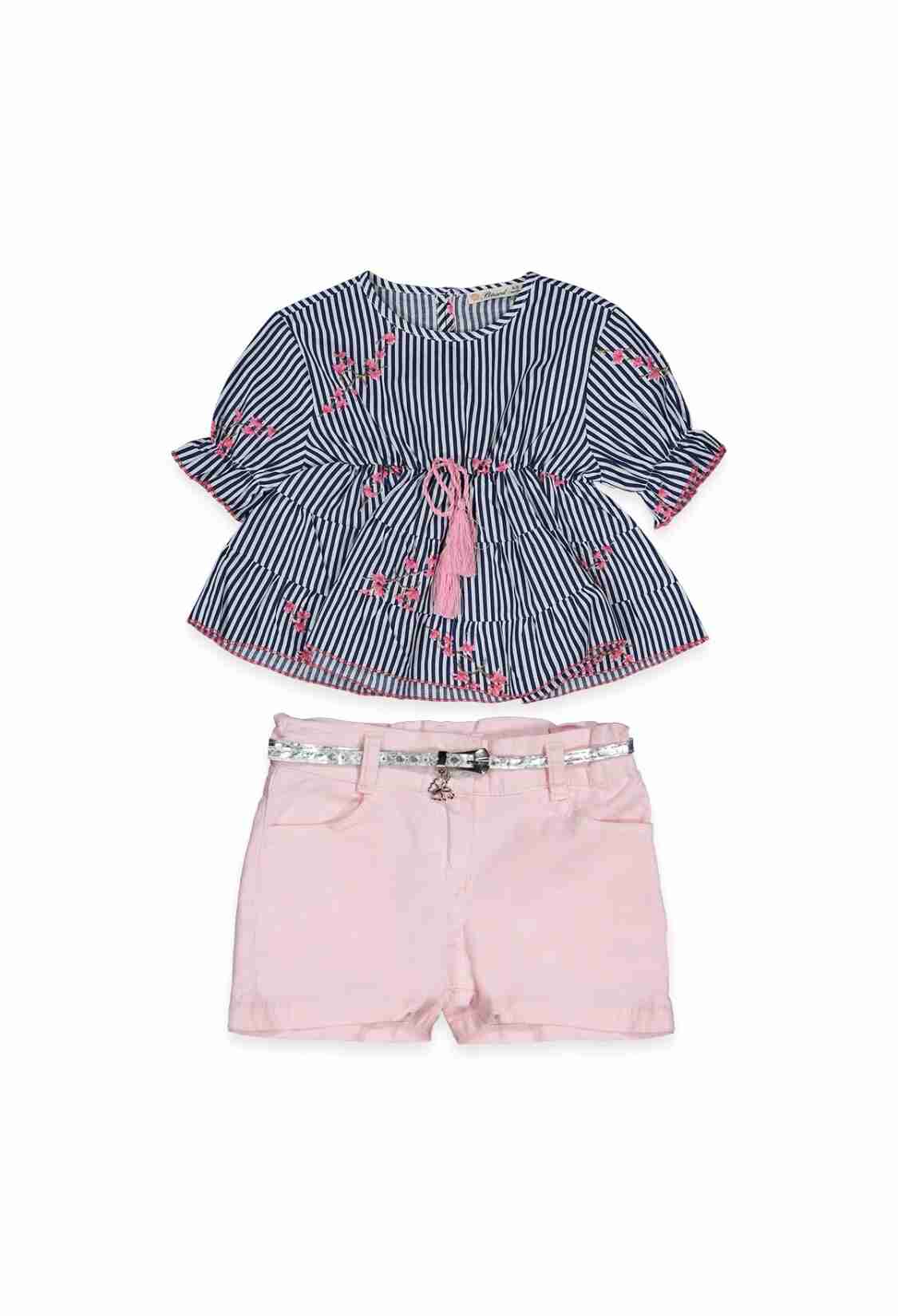 Girls' Suits - Çiçekli Çizgili Pfd Takım 3-6Y 1016-211130 - Brand: Büşra Bebe - Kids & Bby Clothes From TheBS Kids Turkey