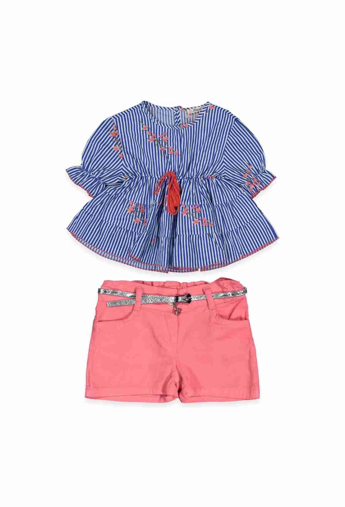 Girls' Suits - Çiçekli Çizgili Pfd Takım 3-6Y 1016-211130 - Brand: Büşra Bebe - Kids & Bby Clothes From TheBS Kids Turkey
