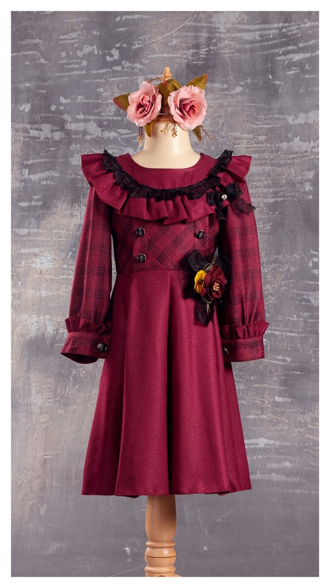 Girl's Dress - Çiçekli Elbise 1042-2310 - Brand: Tivido - Kids & Bby Clothes From TheBS Kids Turkey