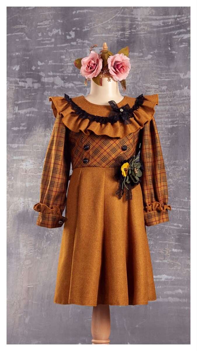 Girl's Dress - Çiçekli Elbise 1042-2310 - Brand: Tivido - Kids & Bby Clothes From TheBS Kids Turkey