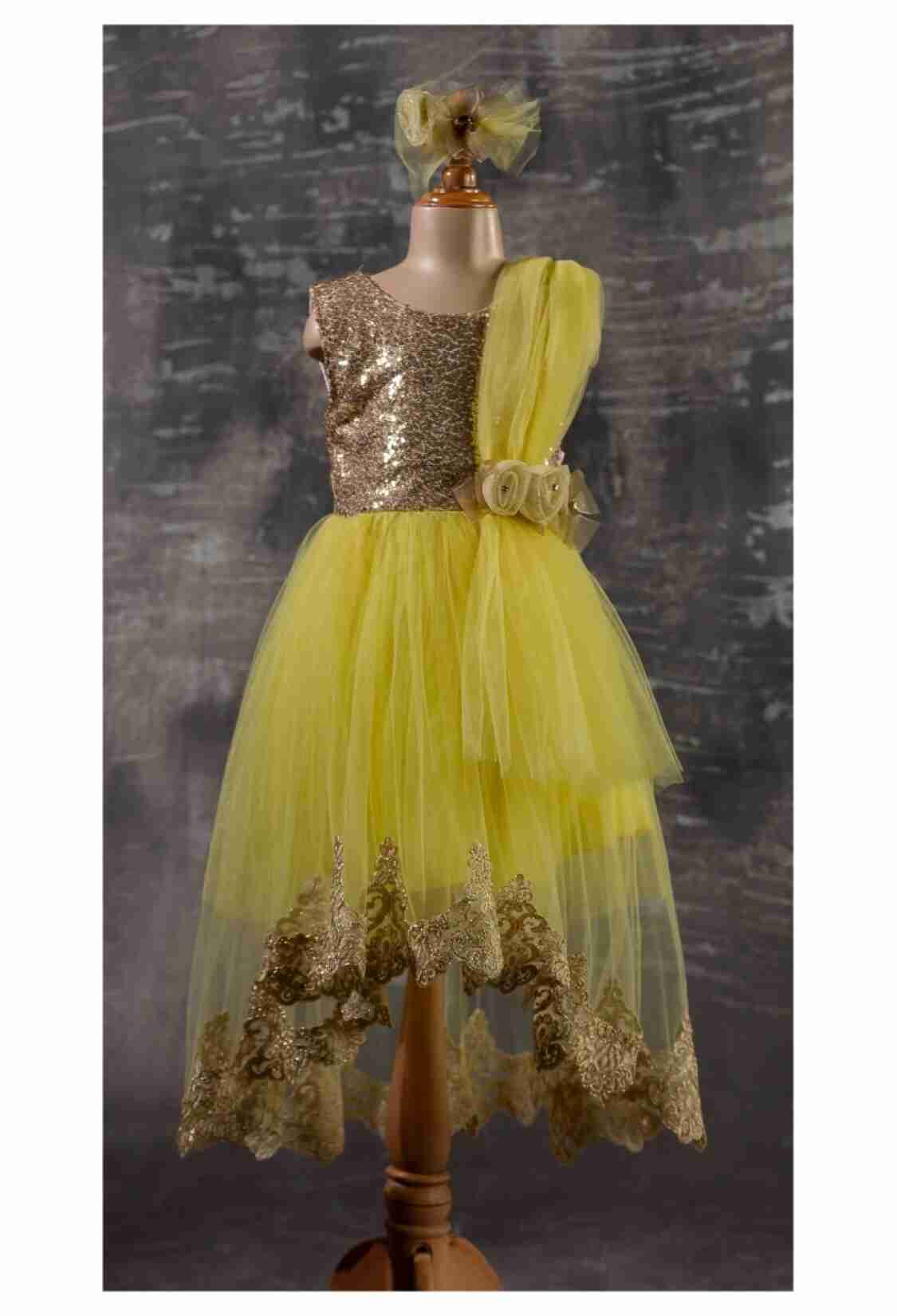 Girl's Dress - Çiçekli Elbise 1042-2346 - Brand: Tivido - Kids & Bby Clothes From TheBS Kids Turkey