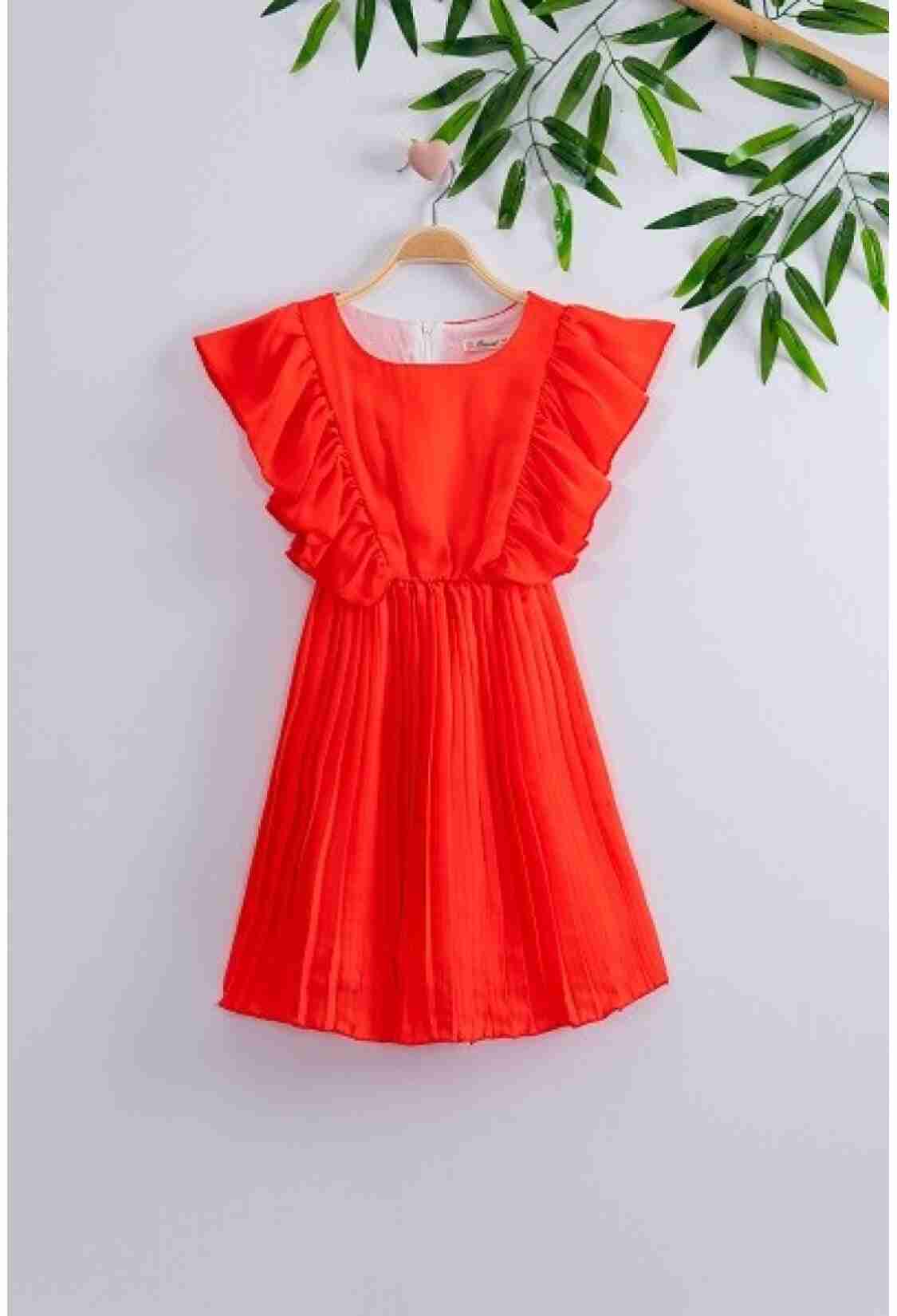 Girl's Dress - Cupro Saten Elbise 1016-221012 - Brand: Büşra Bebe - Kids & Bby Clothes From TheBS Kids Turkey