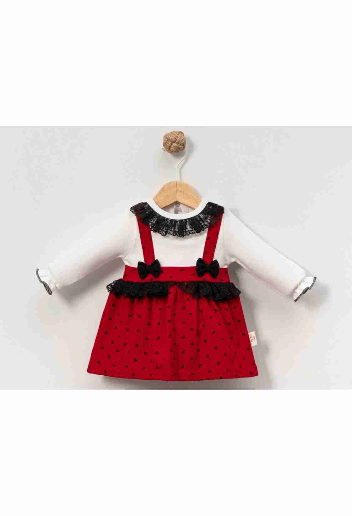 Baby Rompers and Overalls - B1 - Dantel Yaka Kalp Desenli Bebe Elbise - Brand: CAYZEN - Kids & Bby Clothes From TheBS Kids Turkey