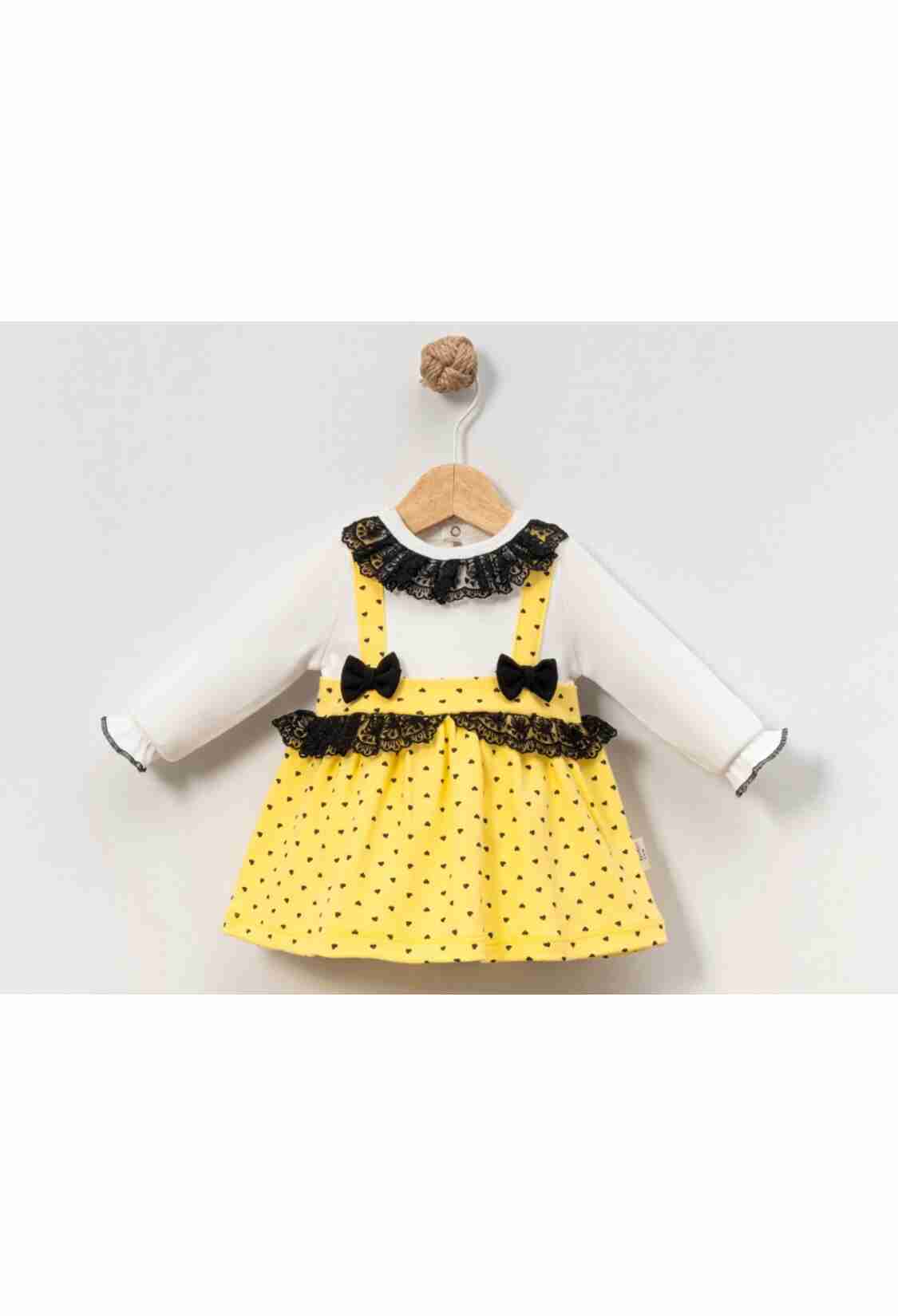 Baby Rompers and Overalls - B1 - Dantel Yaka Kalp Desenli Bebe Elbise - Brand: CAYZEN - Kids & Bby Clothes From TheBS Kids Turkey