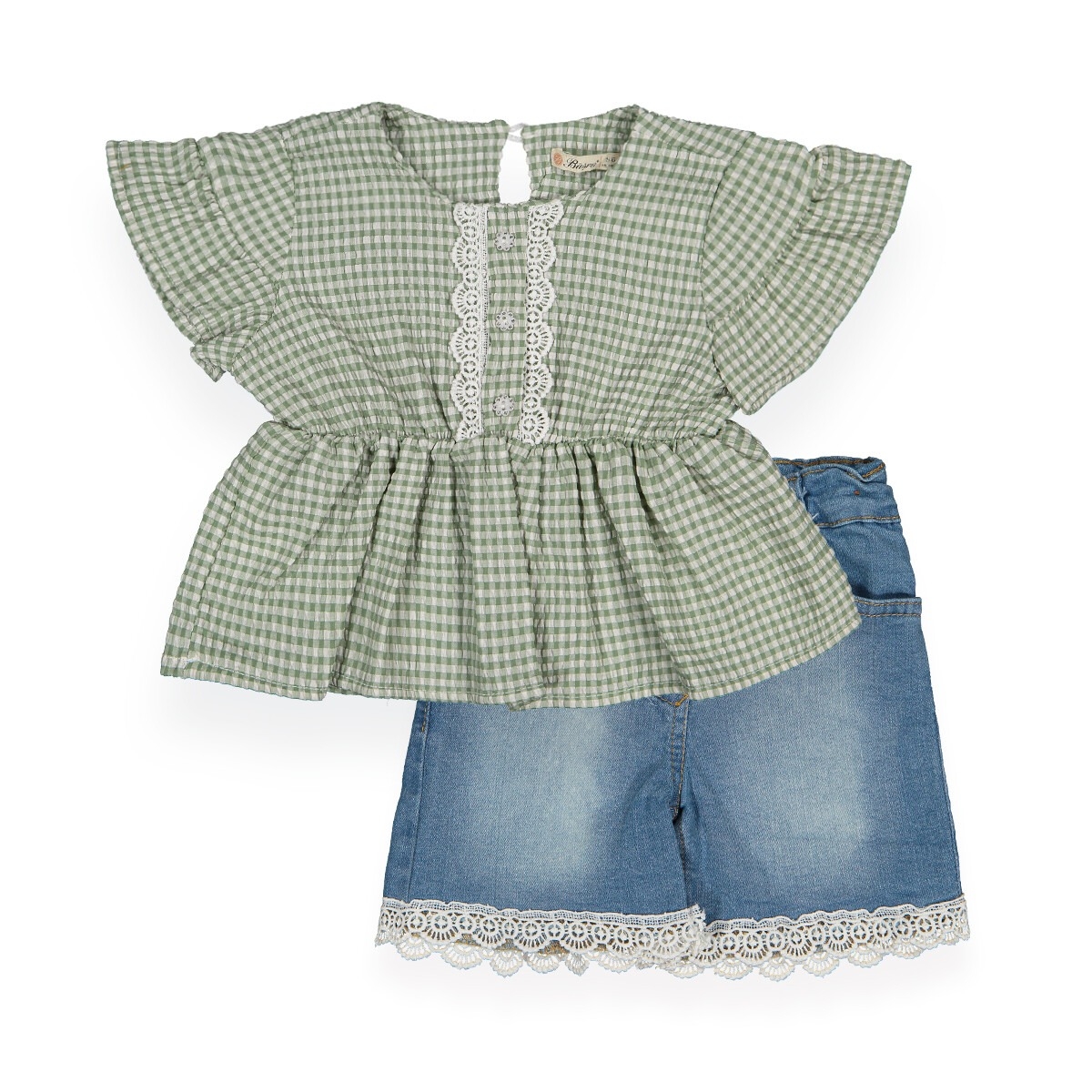 Girls’ Suits – Gofre Kot Şortlu Takım 1016-211061 – Brand: Büşra Bebe – Kids & Bby Clothes From TheBS Kids Turkey