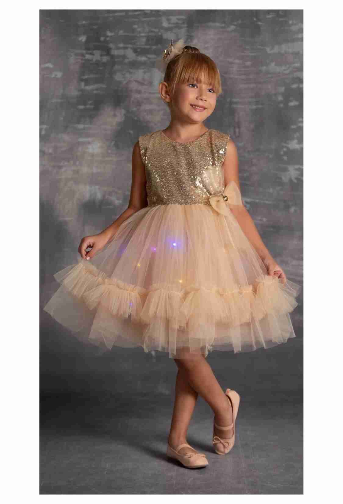 Girl's Dress - Işıklı Abiye 1042-2339 - Brand: Tivido - Kids & Bby Clothes From TheBS Kids Turkey