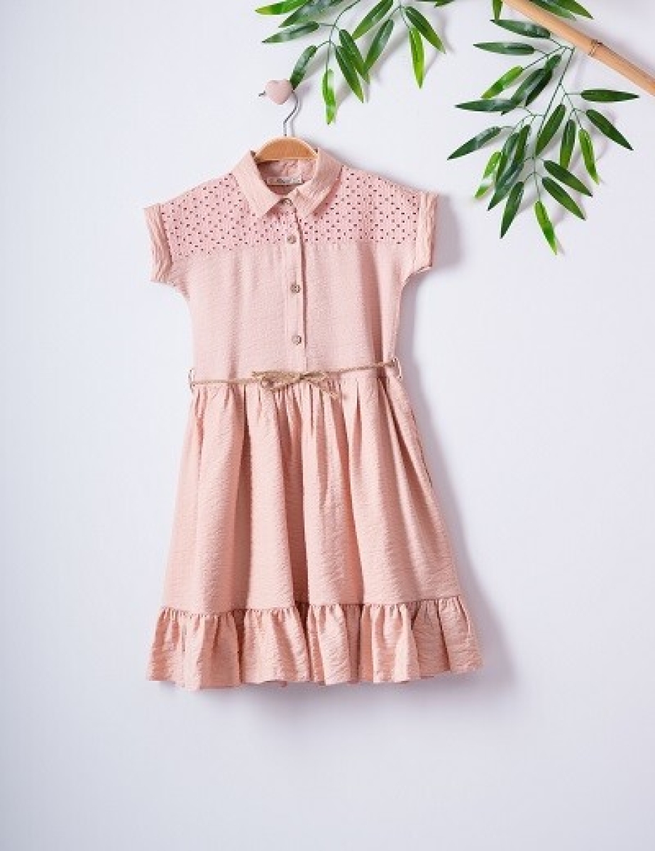 Girl's Dress - Jut Kemerli Airobin Elbise 1016-221039 - Brand: Büşra Bebe - Kids & Bby Clothes From TheBS Kids Turkey