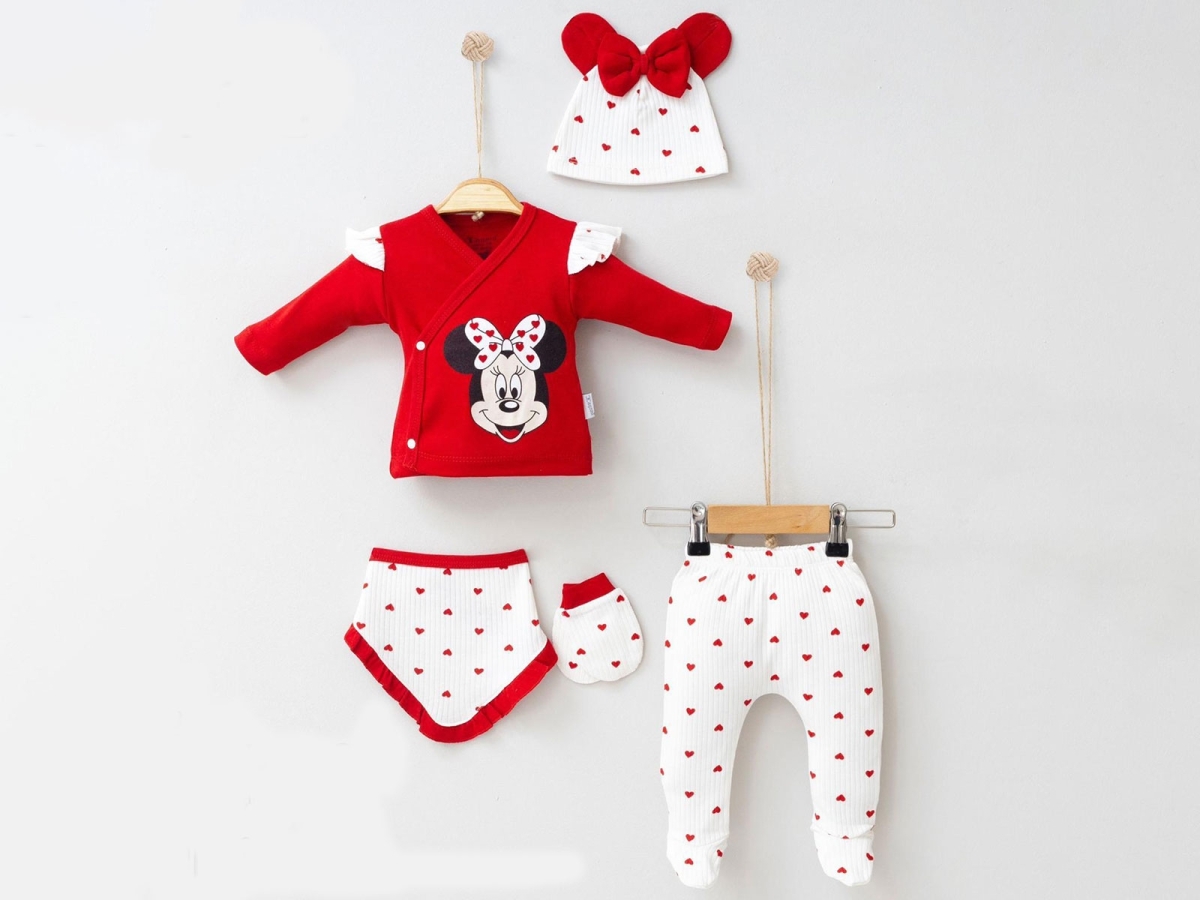 Baby Sets - B1 - Kalp Desenli Kız Bebe 5 Li Set - Brand: CAYZEN - Kids & Bby Clothes From TheBS Kids Turkey