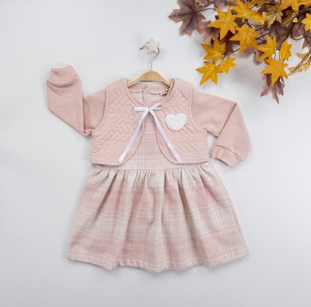 Girl's Dress - Kapitone Yelekli Ekose Elbise 1016-22270 - Brand: Büşra Bebe - Kids & Bby Clothes From TheBS Kids Turkey