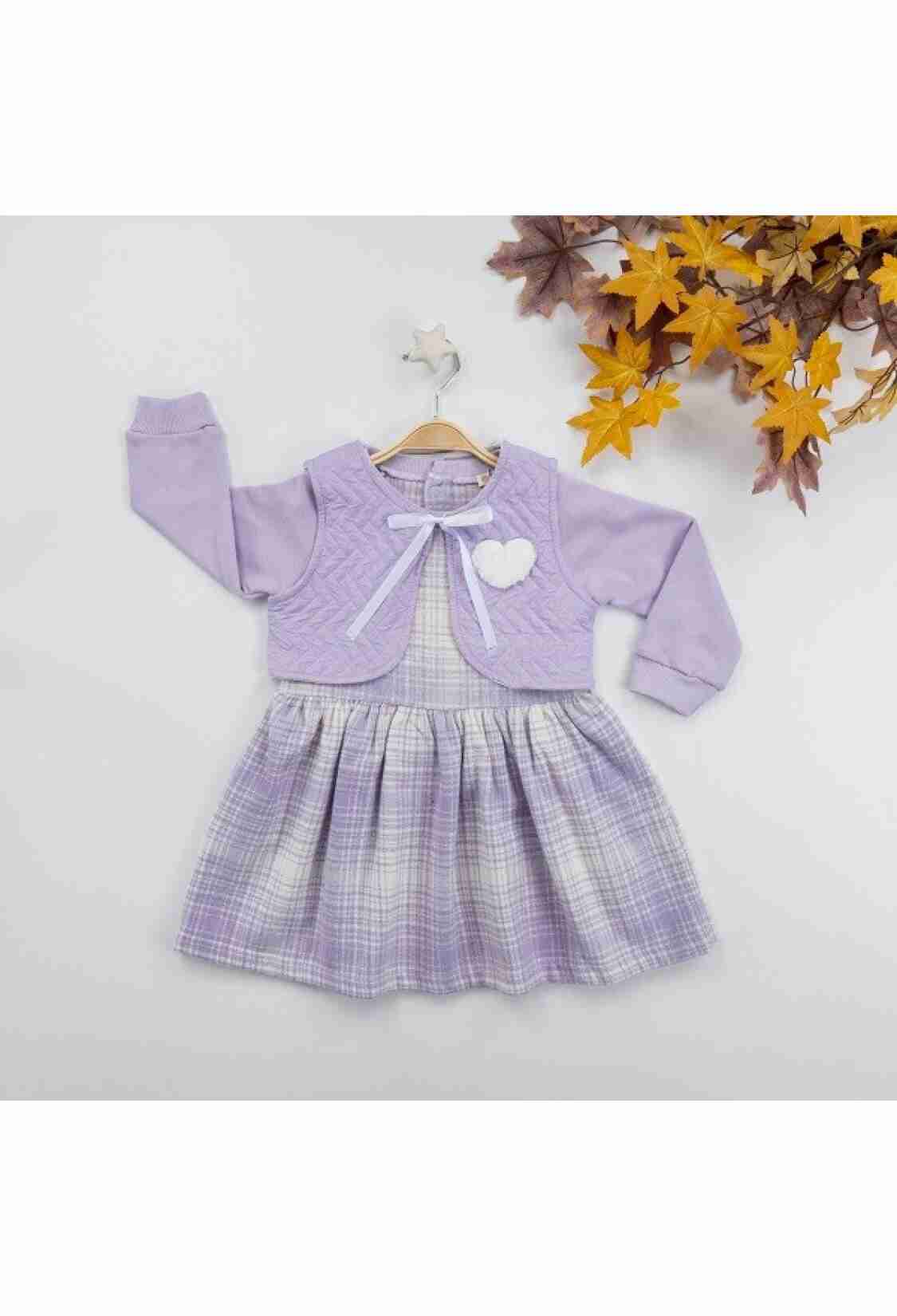 Girl's Dress - Kapitone Yelekli Ekose Elbise 1016-22270 - Brand: Büşra Bebe - Kids & Bby Clothes From TheBS Kids Turkey