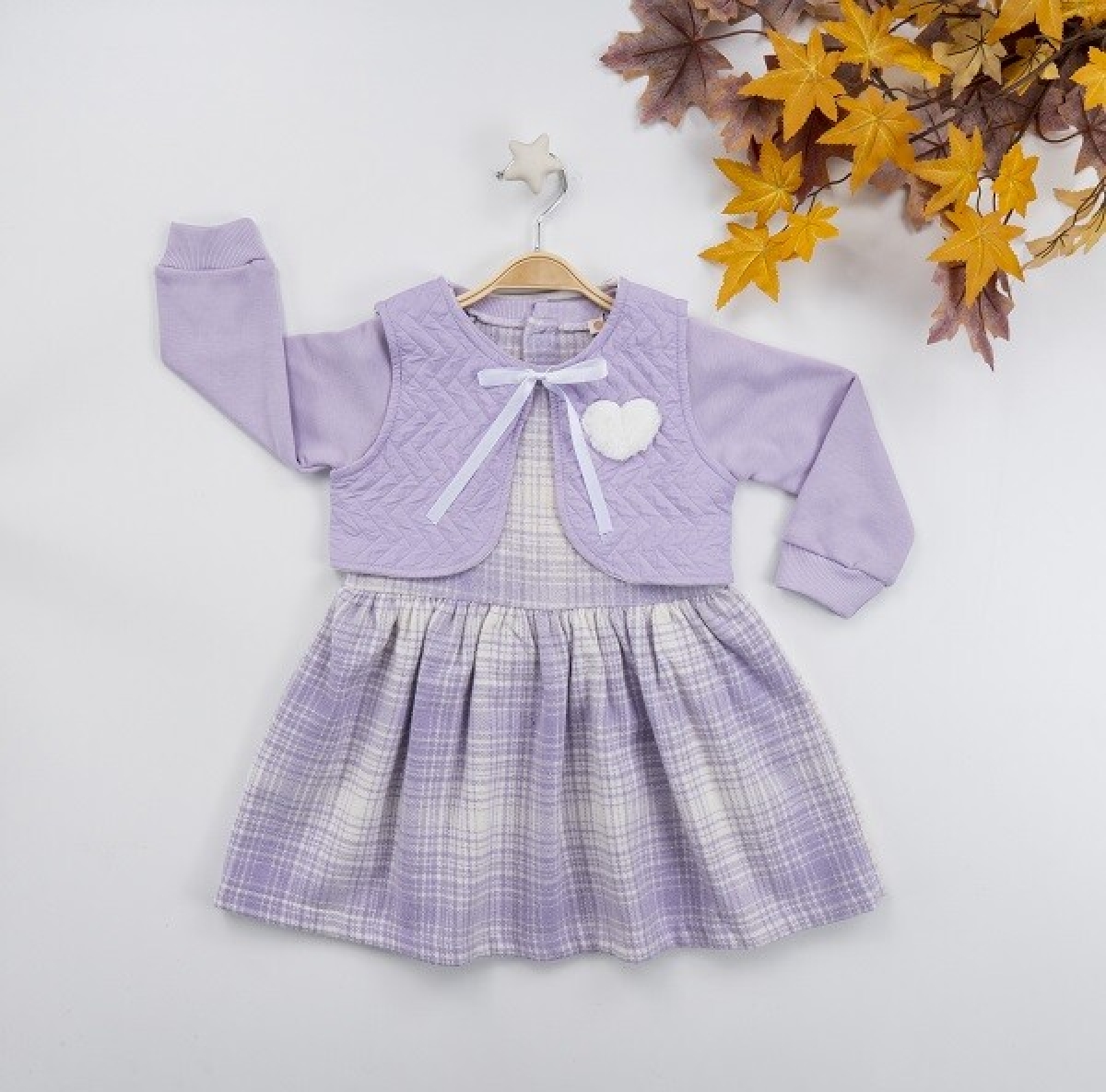 Girl’s Dress – Kapitone Yelekli Ekose Elbise 1016-22270 – Brand: Büşra Bebe – Kids & Bby Clothes From TheBS Kids Turkey