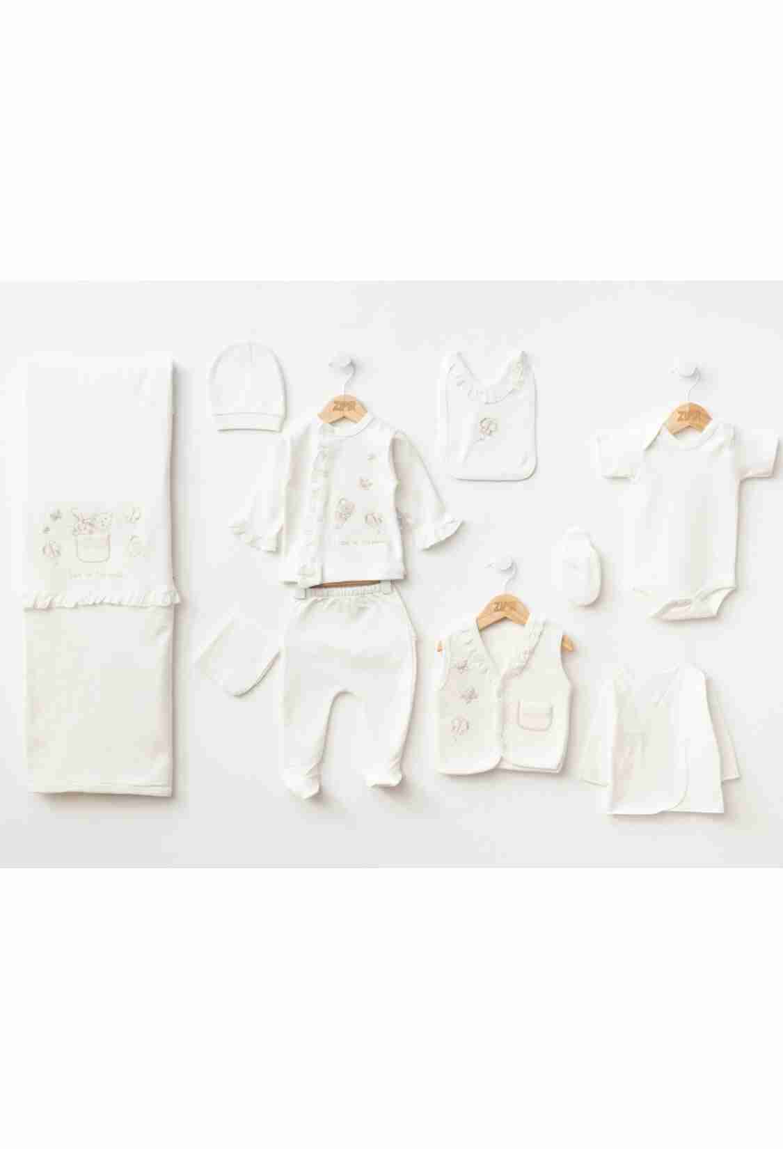 Newborn - B1 - Kelebek Nakışlı 10lu Kız Hastane Çıkışı Zıbın Set - Brand: ZIPIR - Kids & Bby Clothes From TheBS Kids Turkey
