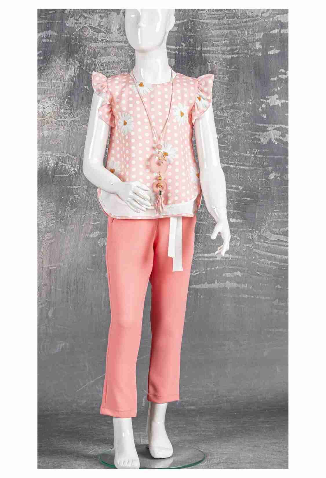 Girls' Suits - Kolyeli Papatyalı Takım 1042-2284 - Brand: Tivido - Kids & Bby Clothes From TheBS Kids Turkey