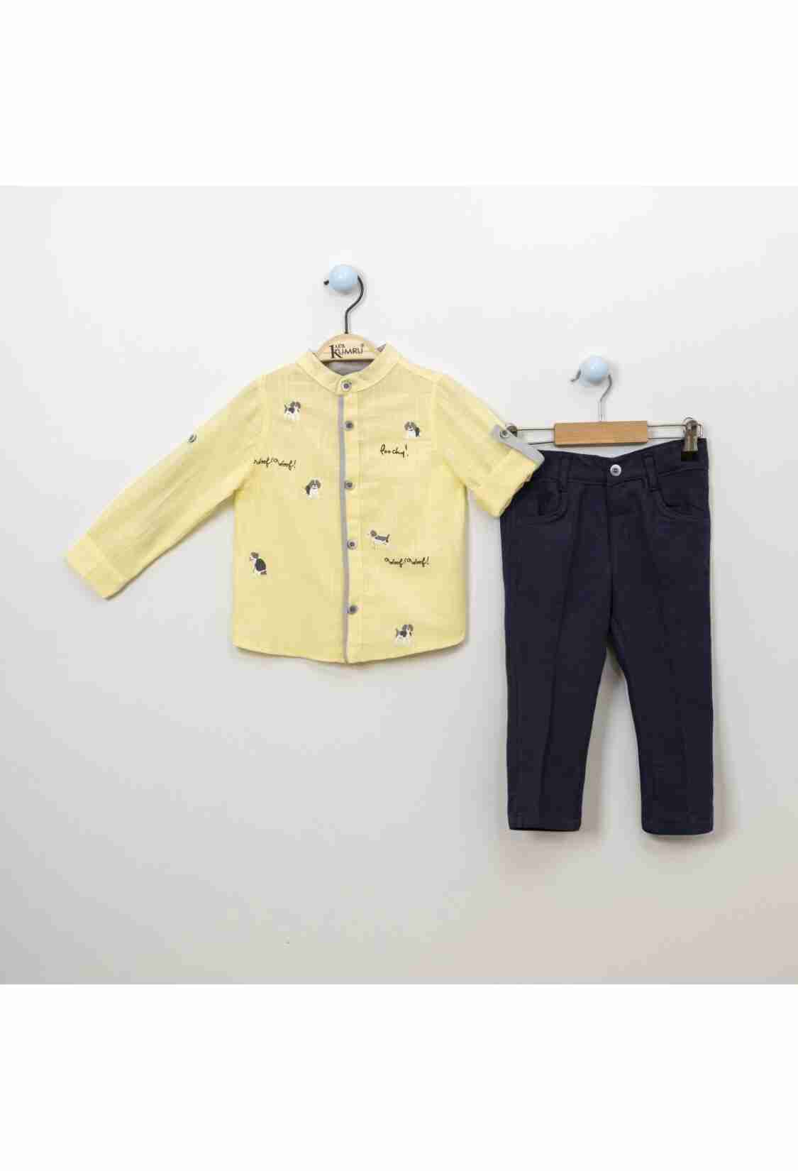 Boy's Shirt - Köpek Baskılı Biyeli 2-5 Yaş Takım 1075-3837 - Brand: Kumru Bebe - Kids & Bby Clothes From TheBS Kids Turkey