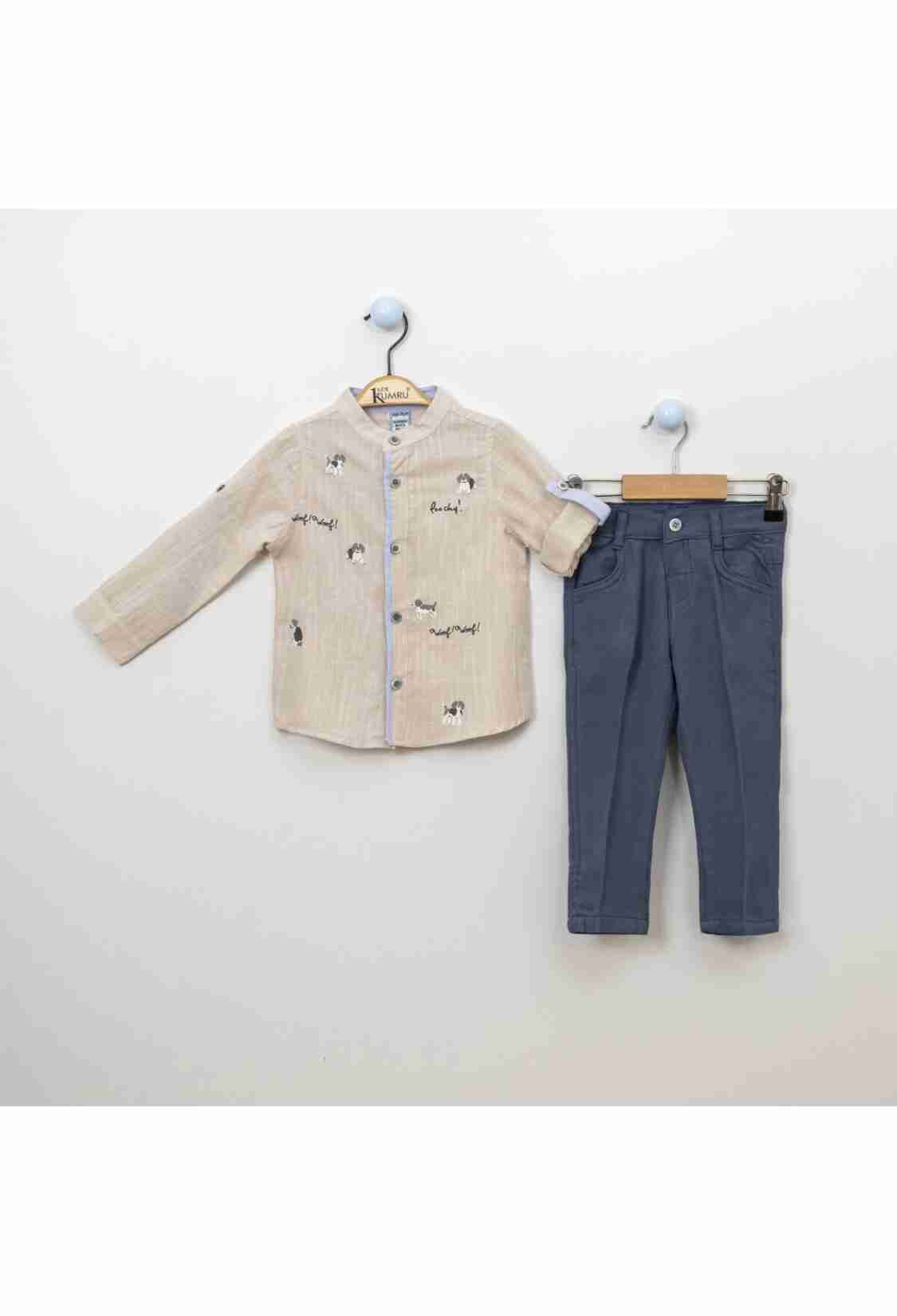 Boy's Shirt - Köpek Baskılı Biyeli 2-5 Yaş Takım 1075-3837 - Brand: Kumru Bebe - Kids & Bby Clothes From TheBS Kids Turkey