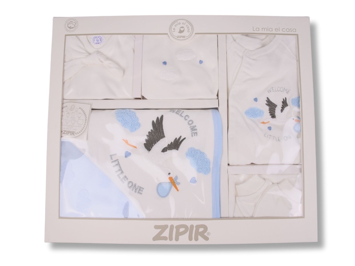 Newborn – B1 – Leylek Nakışlı Kız Bebe 10lu Hastane Çıkış Set – Brand: ZIPIR – Kids & Bby Clothes From TheBS Kids Turkey