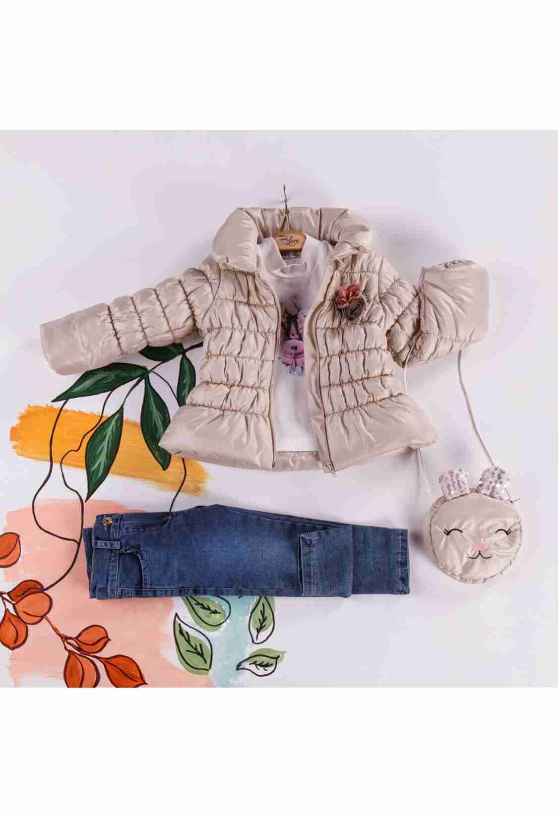 Girls' Outerwear - Mikro Mont Badi Pantolon Çantalı Takım 1055-5401 - Brand: Miss Lore - Kids & Bby Clothes From TheBS Kids Turkey