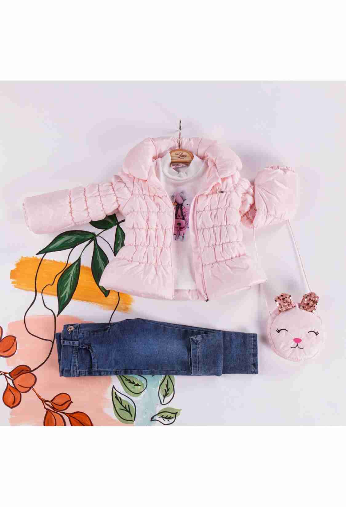 Girls' Outerwear - Mikro Mont Badi Pantolon Çantalı Takım 1055-5401 - Brand: Miss Lore - Kids & Bby Clothes From TheBS Kids Turkey