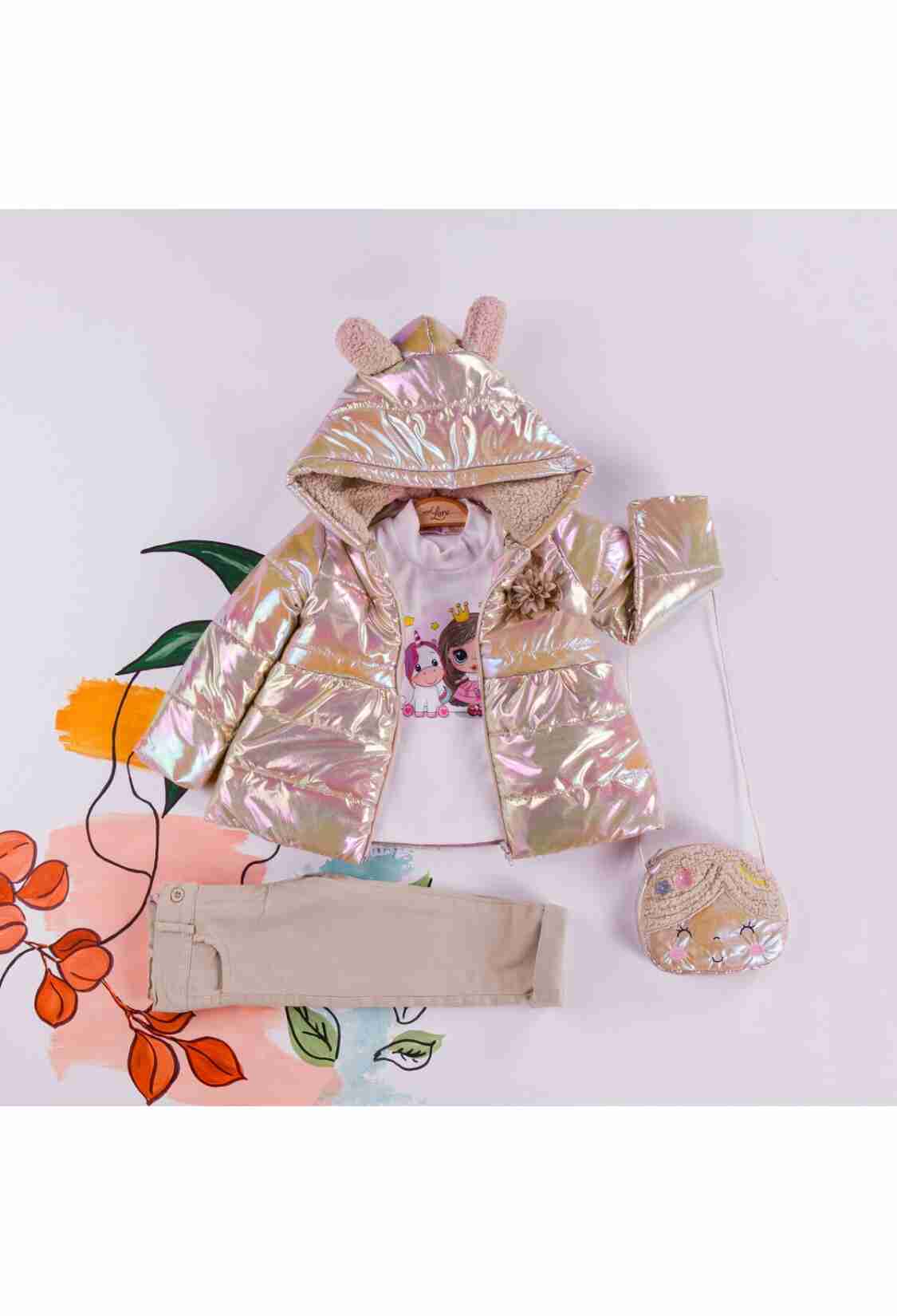 Girls' Outerwear - Mikro Mont Badi Pantolon Çantalı Takım 1055-5409 - Brand: Miss Lore - Kids & Bby Clothes From TheBS Kids Turkey