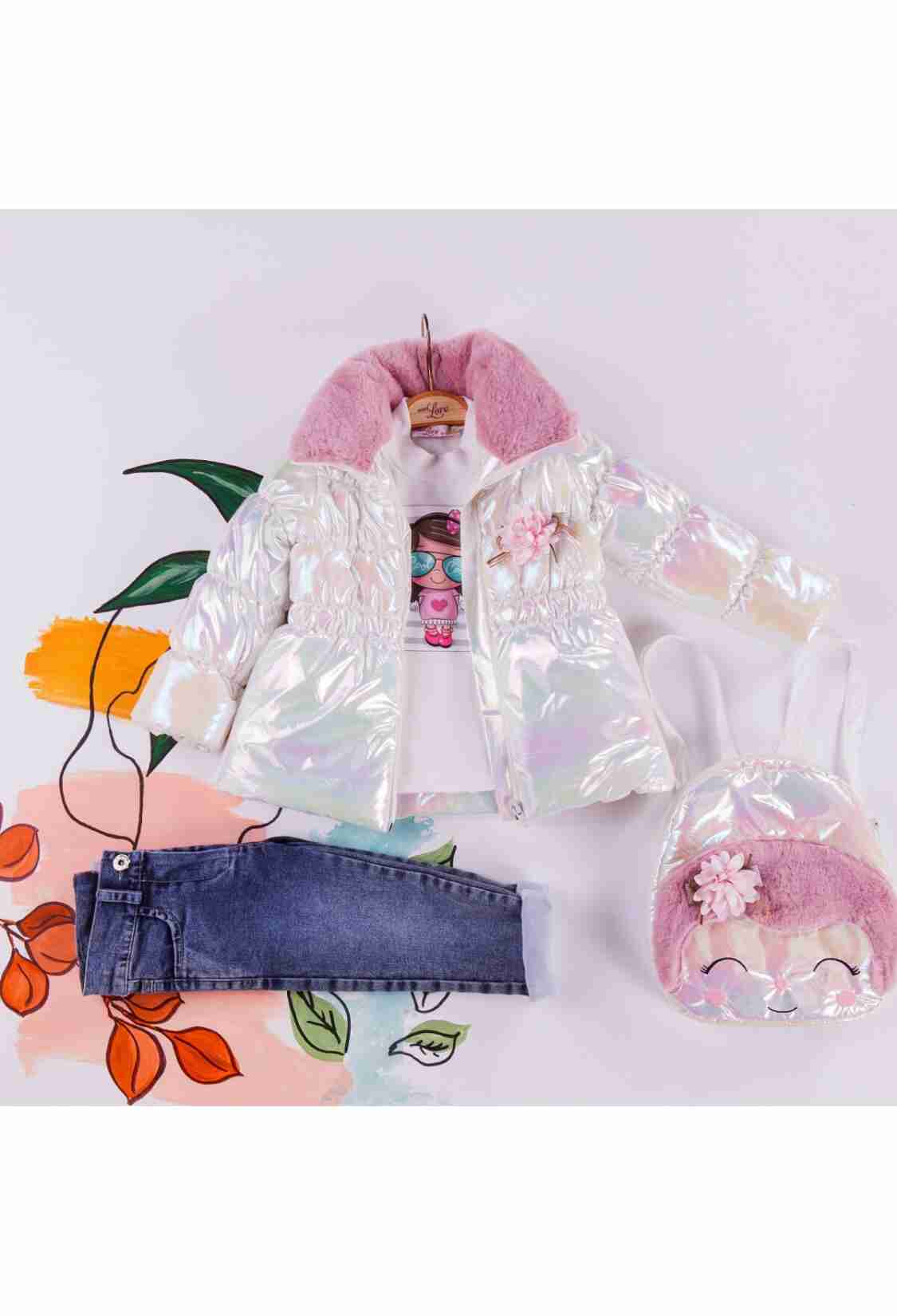Girls' Outerwear - Mikro Mont Badi Pantolon Çantalı Takım 1055-5410 - Brand: Miss Lore - Kids & Bby Clothes From TheBS Kids Turkey
