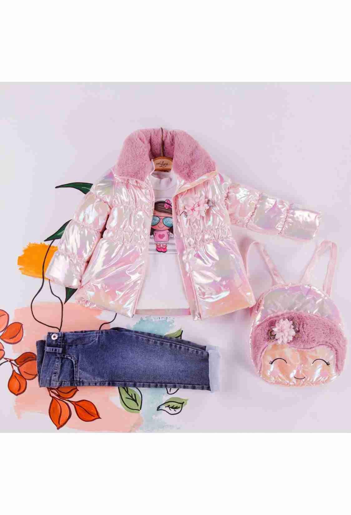 Girls' Outerwear - Mikro Mont Badi Pantolon Çantalı Takım 1055-5410 - Brand: Miss Lore - Kids & Bby Clothes From TheBS Kids Turkey