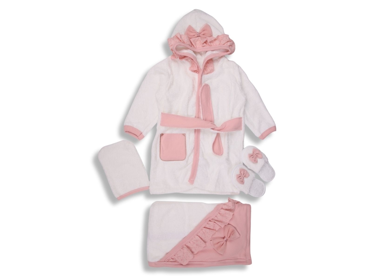 Newborn - B1 - Nakışlı Kız Bebe Bornoz Set - Brand: ZIPIR - Kids & Bby Clothes From TheBS Kids Turkey