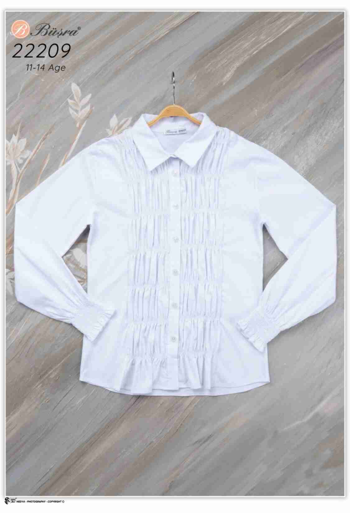 Girl's Shirt - ÖNÜ GİPE DİKİŞLİ GÖMLEK 1016-22209 - Brand: Büşra Bebe - Kids & Bby Clothes From TheBS Kids Turkey