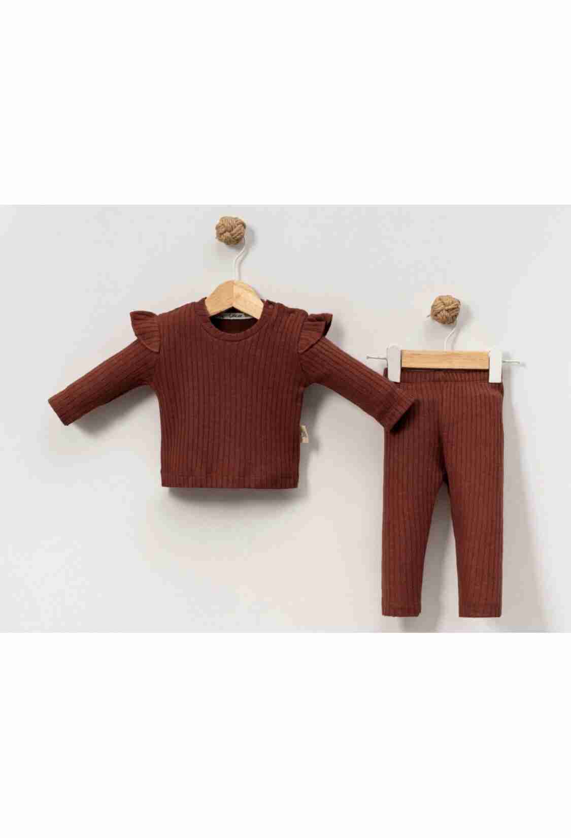 Baby Sets - B1 - Omzu Fırfırlı Şardonlu Kız Bebe Takım - Brand: CAYZEN - Kids & Bby Clothes From TheBS Kids Turkey