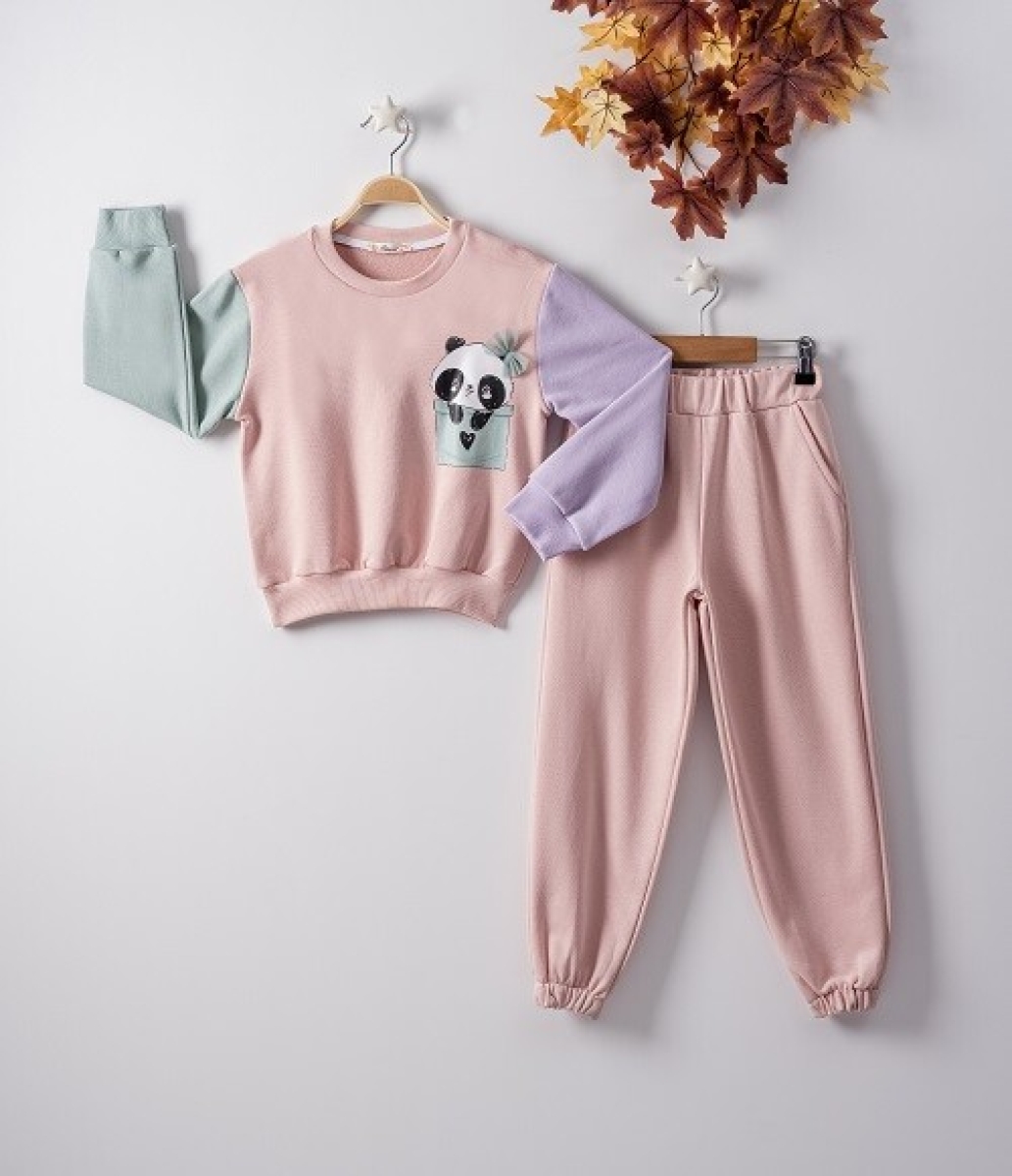 Girls' Suits - Pandalı 3 İp Takım 1016-22219 - Brand: Büşra Bebe - Kids & Bby Clothes From TheBS Kids Turkey