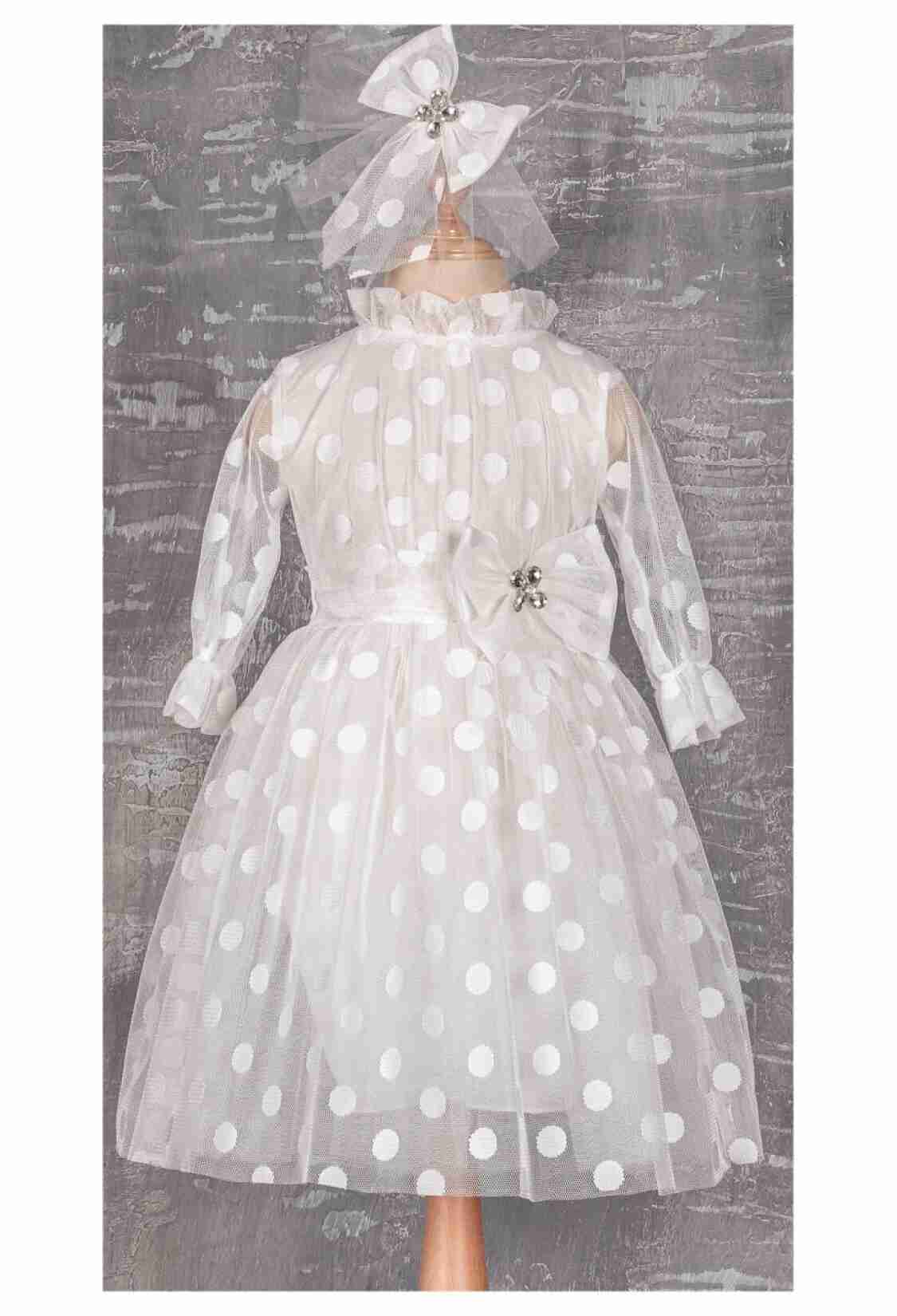 Girl's Dress - Puanlı Elbise 1042-2088 - Brand: Tivido - Kids & Bby Clothes From TheBS Kids Turkey