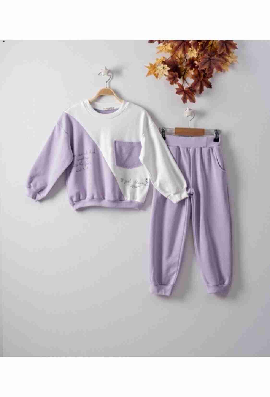 Girls' Suits - Renk Bloklu 3 İp Takım 1016-22223 - Brand: Büşra Bebe - Kids & Bby Clothes From TheBS Kids Turkey