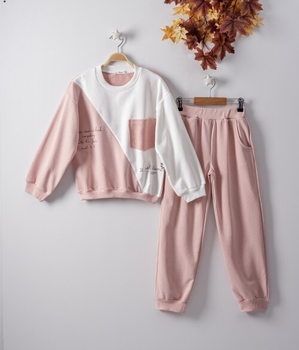 Girls' Suits - Renk Bloklu 3 İp Takım 1016-22223 - Brand: Büşra Bebe - Kids & Bby Clothes From TheBS Kids Turkey