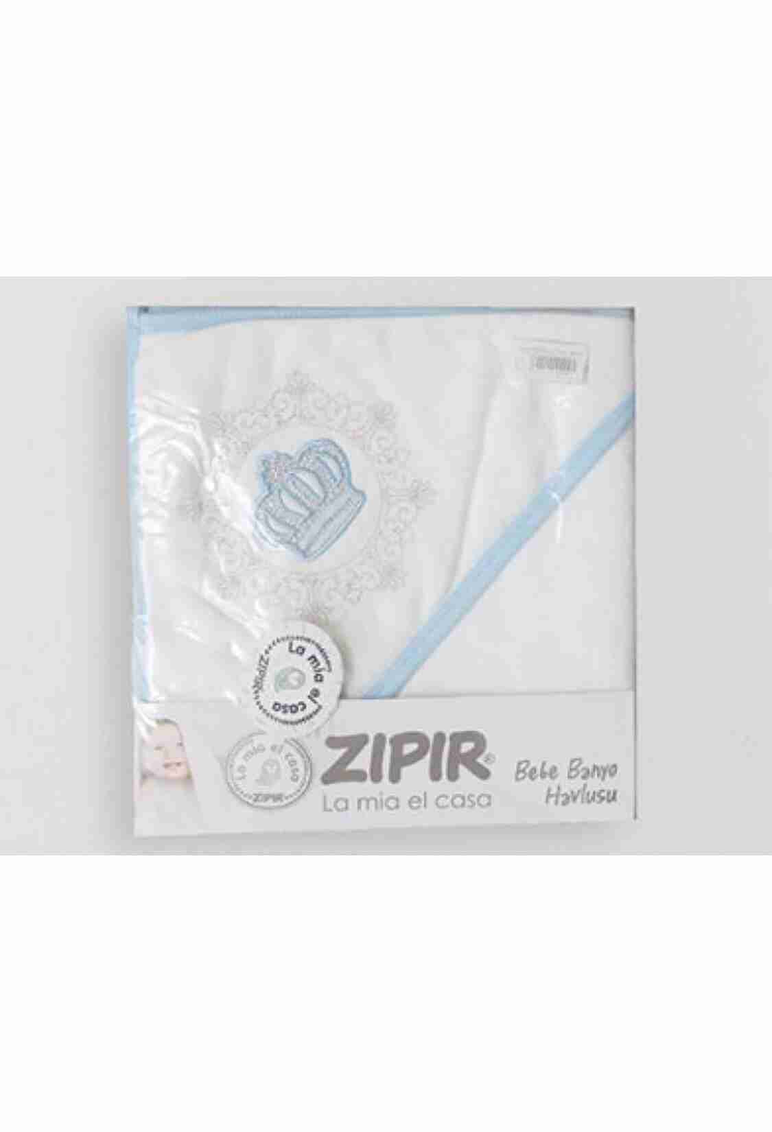 Newborn - B1 - Taç Nakışlı Unisex Bebe Havlu 80x85 cm - Brand: ZIPIR - Kids & Bby Clothes From TheBS Kids Turkey