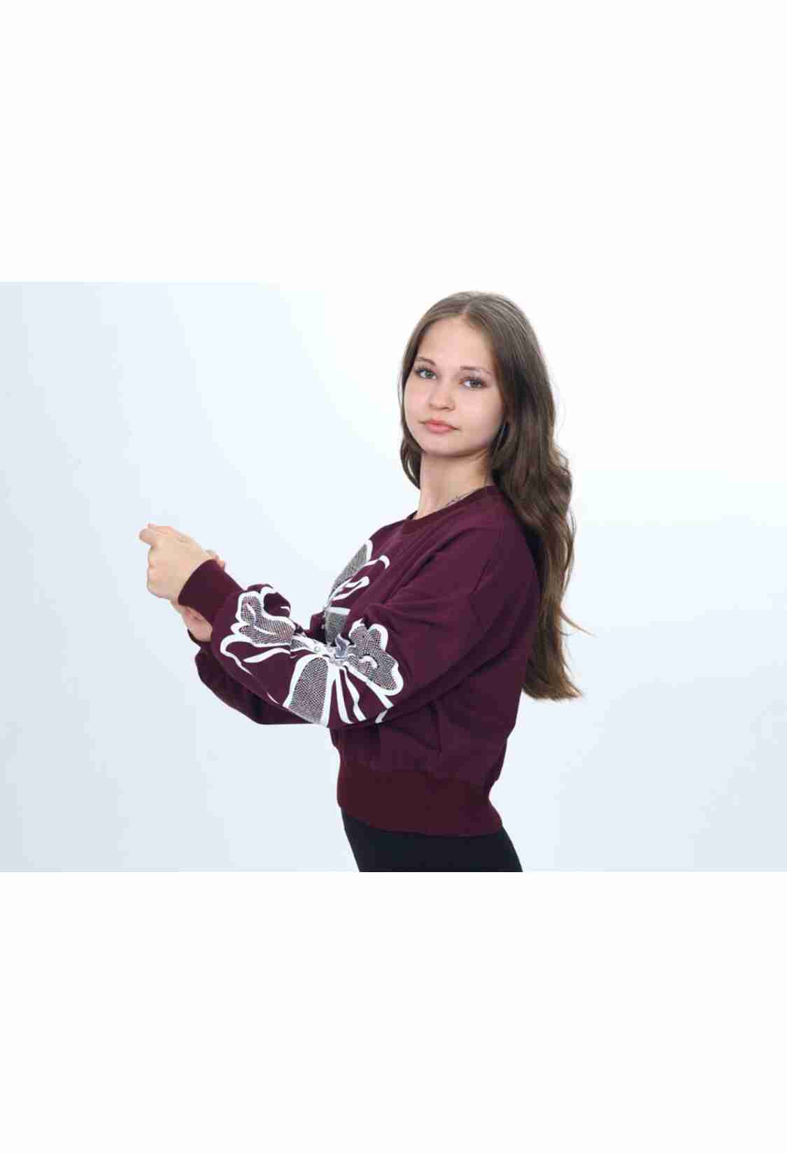 Girls' Tops - B1 - Taş Detaylı Kız Sweat - Brand: VIZVIZ - Kids & Bby Clothes From TheBS Kids Turkey