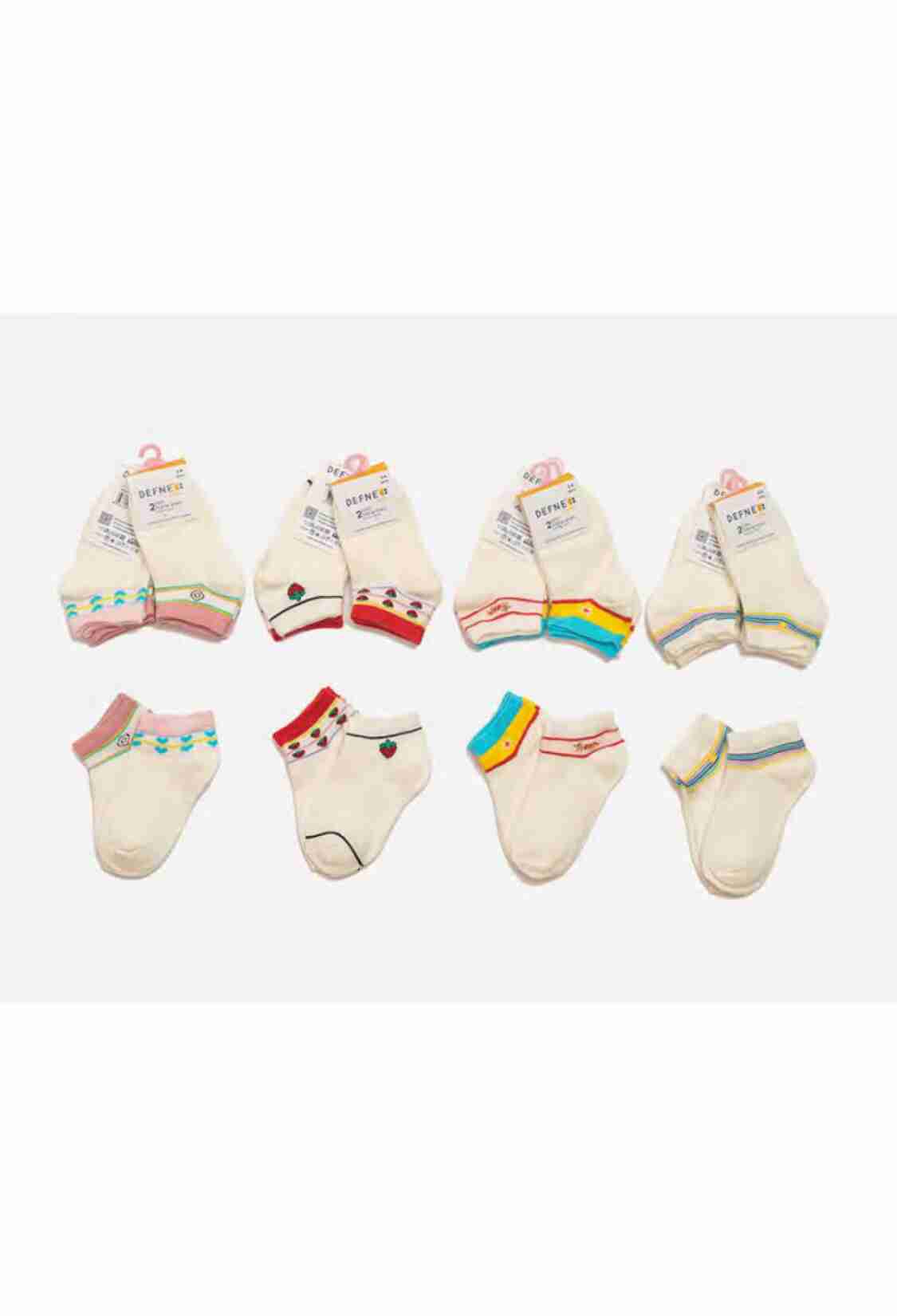 Underwear - Socks - Pajamas - Toptan 24 Çift Kız Bebe Patik Çorap (Kutu) 1064-DFN2P-K015-22(18-24) - Brand: Defne - Kids & Bby Clothes From TheBS Kids Turkey