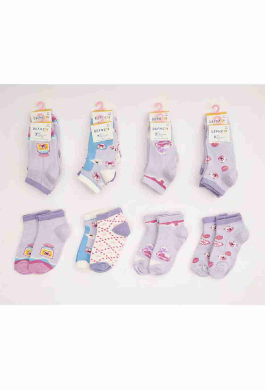 Underwear - Socks - Pajamas - Toptan 24 Çift Kız Bebe Patik Çorap (Kutu) 1064-DFN2P-K020-23(6-12) - Brand: Defne - Kids & Bby Clothes From TheBS Kids Turkey