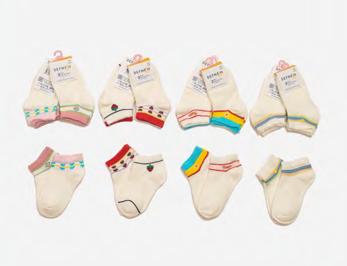 Girls' Socks & Underwear - Toptan 24 Çift Kız Çocuk Patik Çorap (Kutu) 1064-DFN2P-K015-22(3-4) - Brand: Defne - Kids & Bby Clothes From TheBS Kids Turkey