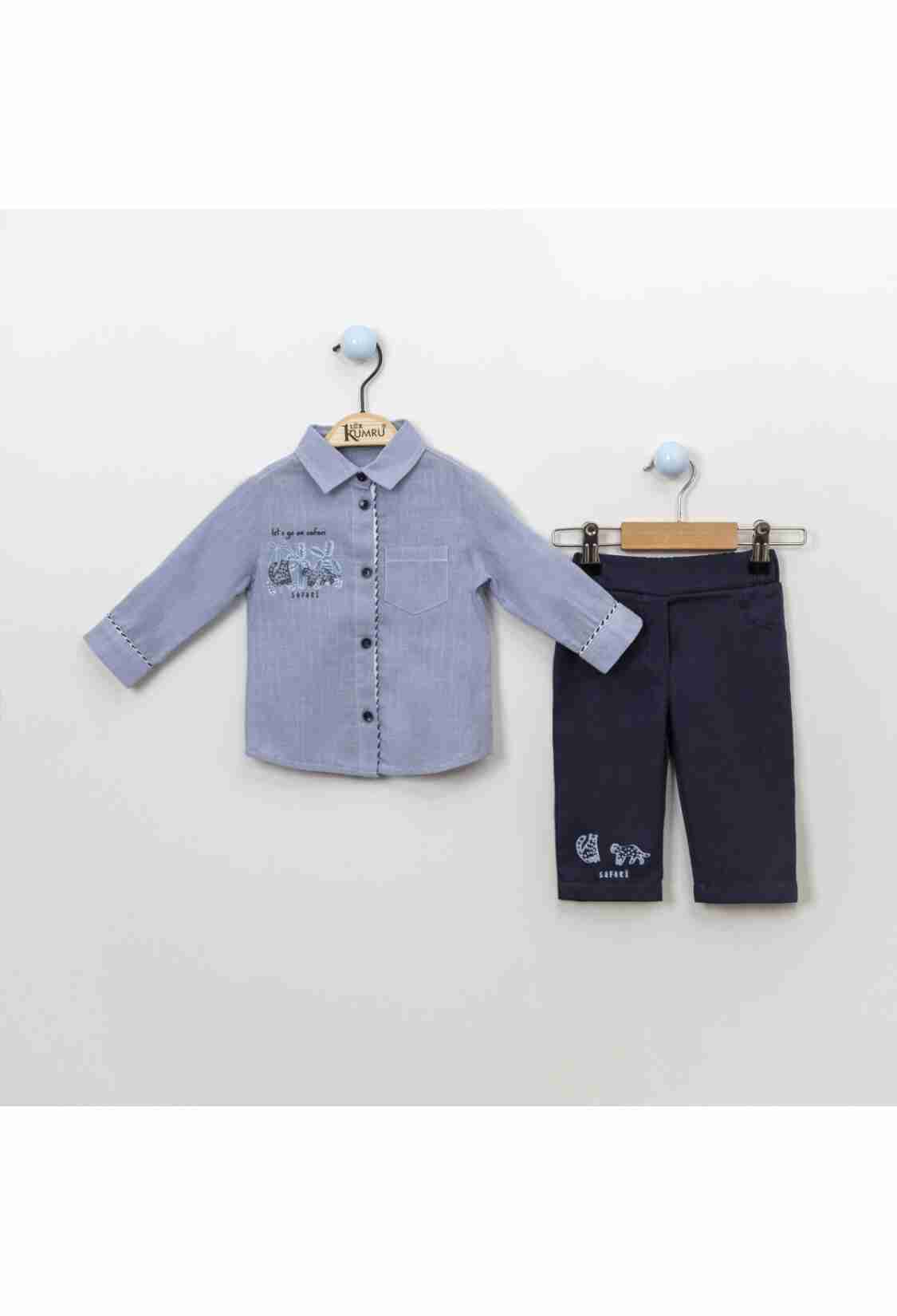 Baby Sets - Toptan 2'li Baskılı Gömlek ve Pantolon Takım 6-18M 1075-3885 - Brand: Kumru Bebe - Kids & Bby Clothes From TheBS Kids Turkey