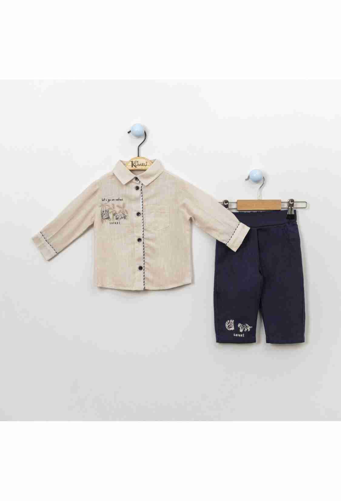 Baby Sets - Toptan 2'li Baskılı Gömlek ve Pantolon Takım 6-18M 1075-3885 - Brand: Kumru Bebe - Kids & Bby Clothes From TheBS Kids Turkey