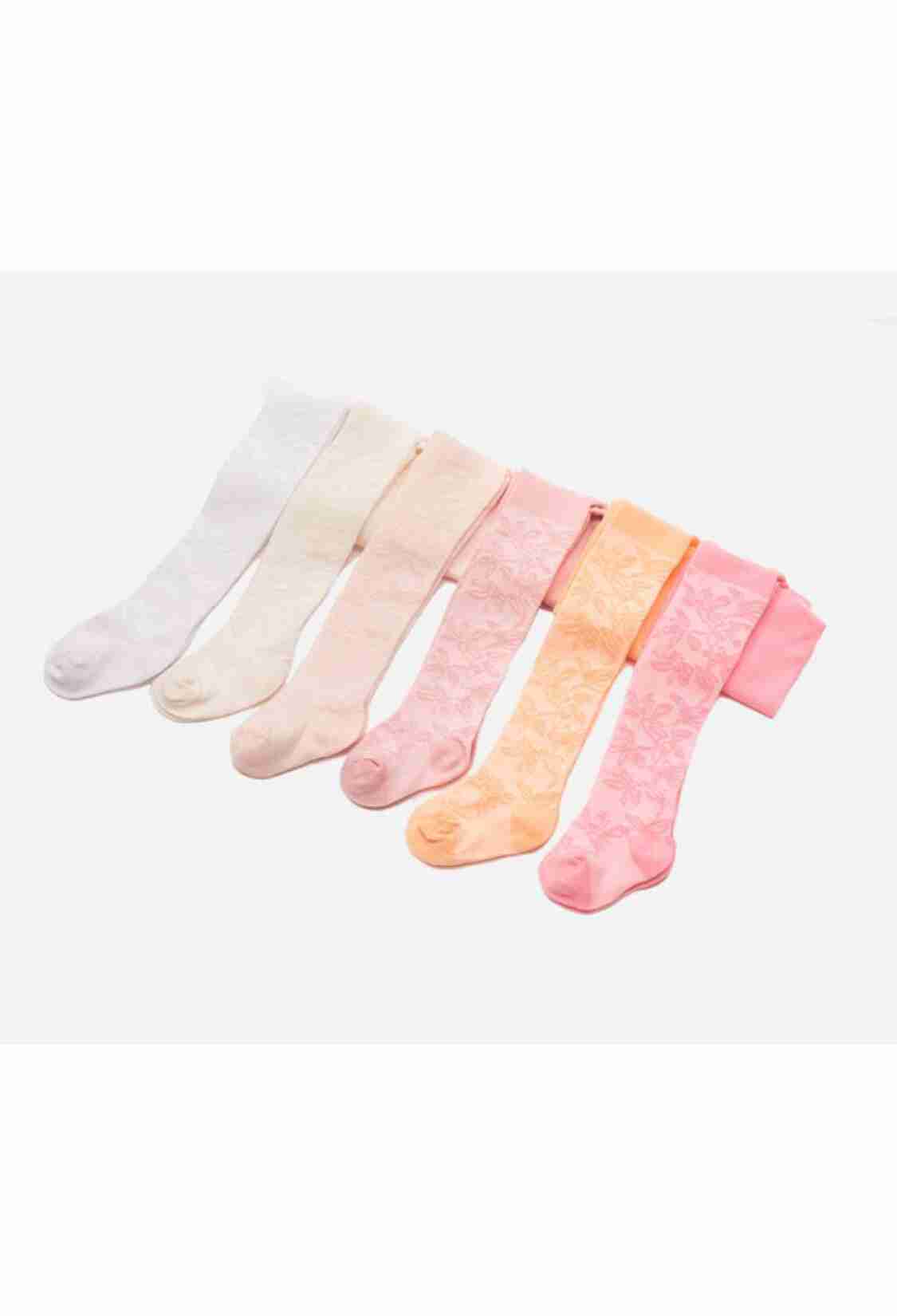 Underwear - Socks - Pajamas - Toptan 6'lı Çiçek Desenli Bebek Külotlu Çorap 1064-KKLT-J001-21(6-12) - Brand: Defne - Kids & Bby Clothes From TheBS Kids Turkey